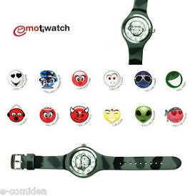 【送料無料】orologio in gomma emotiwatch emotions faccine commando grey military