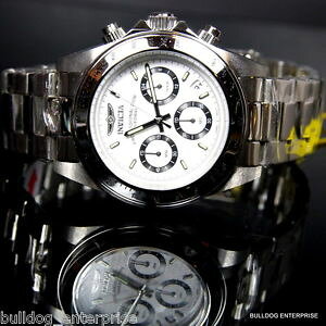 �y���������zmens invicta speedway daytona stainless steel white chronograph 200m watch