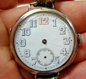【送料無料】ww1 silver cased trench wristwatch