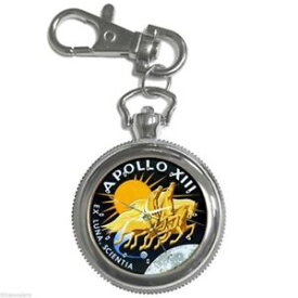 【送料無料】nasa apollo 13 houston weve got a problem round silver metal key chain watch