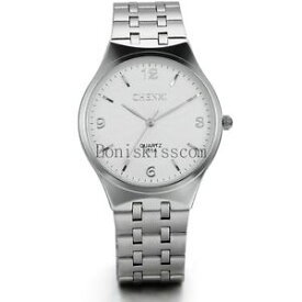 【送料無料】 fashion mens business analog quartz wrist watch stainless steel watches