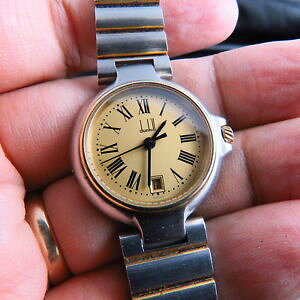 �y���������zswiss made solid gold bezel amp; link parts dunhill quartz lady watch free ship