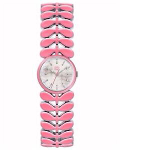 �y���������zorla kiely laurel stainless steel adjustable strap watch pink silver rrp 165