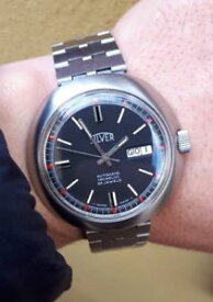 【送料無料】silver vintage nos eta 2638 watch uhr montre push crown water resistant