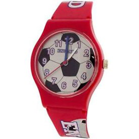 【送料無料】citron england red analogue boys kids football design plastic strap watch s005