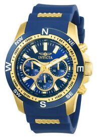 【送料無料】22682 invicta 45mm mens iforce blue and goldtone polyurethane watch