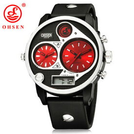 【送料無料】ohsen ad2806 analog digital double display men wrist watch