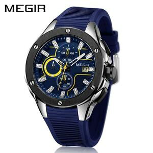 yzmegir men sport watch chronograph silicone strap quartz army military watches cl