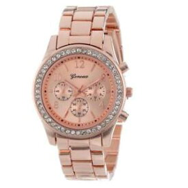 【送料無料】ladies luxury crystal geneva quartz watch women stainless steel dress wristwatch