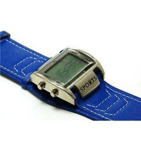 【送料無料】yess blue leather effect strap watch metal bezel