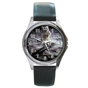 �y���������znasa buzz aldrin apollo 11 moon walk round metal watch ww53