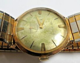 【送料無料】vintage mens waltham 17 jewels winded wristwatch gold plated bezel runs