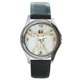 【送料無料】the vitruvian man by da vinci round metal watch