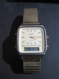 【送料無料】vintage boxed imado quartz analog amp; digital display chronograph wristwatch gwo