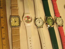 【送料無料】*working* lot of 5 electric analog womens wristwatch [h12b3]