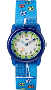 �y���������ztimex tw7c16500, kids time machines elastic strap watch, soccer, time teacher