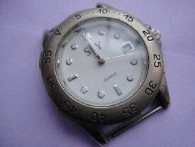 【送料無料】signed s t y quartz stainless steel day and date function 36 gram watch no strap