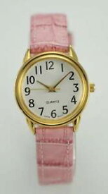 【送料無料】quartz white womens stainless steel gold pink leather quartz battery watch