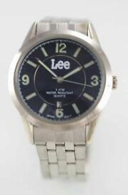 【送料無料】lee mens date silver stainless steel water resistant easy read quartz watch