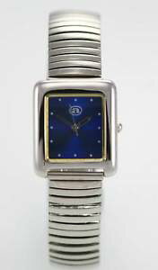 �y���������za casino blue womens stainless silver stretch quartz battery watch