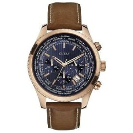 【送料無料】guess pursuit mens chronograph brown leather strap watch w0500g1