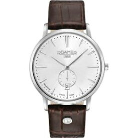 【送料無料】roamer vanguard brown leather strap mens quartz watch 980812 41 15 09