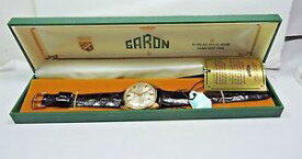 【送料無料】nos antique 1950s garon mens wrist watch 25j automatic day date tag box 101