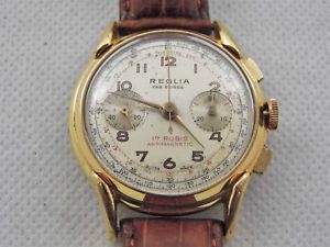 【送料無料】orologio reglia swiss made cronografo anni 60 manuale acciaio e placcato oro