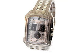 【送料無料】mens wittnauer 10b012 krystal stainless swarovski crystal chronograph date watch
