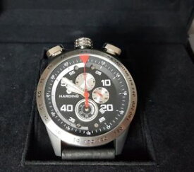 【送料無料】55 rrp 469 harding bullhead chronograph watch hs06 leather date quartz