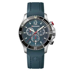 【送料無料】wenger 010643114 mens seaforce chrono blue silicone strap watch