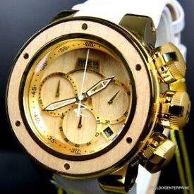 【送料無料】invicta reserve subaqua sea dragon brown wood gold plated white 52mm watch