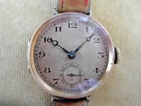 【送料無料】9k gold icers trench watch by cyma in good working order dates 1927