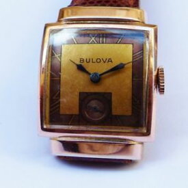 【送料無料】montre ancienne bulova art deco 14k gold plate