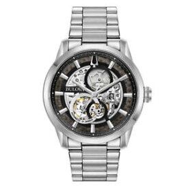 【送料無料】bulova 96a208 mens classic automatic silver steel bracelet watch