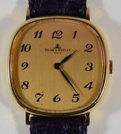 【送料無料】baume amp; mercier a large, heavy 14k solid gold mens vintage wristwatch c 1980