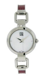 【送料無料】esq swiss es409 womens round analog mother of pearl cranberry steel watch