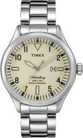 【送料無料】orologio uomo timex the waterbury tw2p83900br bracciale acciaio beige sabbia