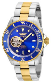 【送料無料】invicta pro diver 21719 mens round blue gold tone automatic analog watch