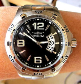 【送料無料】gents ss invicta speciality 0081 100m quartz date bracelet watch boxed papers