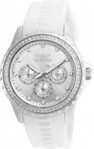 �y���������zinvicta angel 21899 womens round clear stone day date 24 hr analog watch
