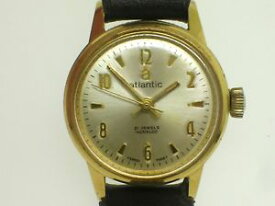 【送料無料】vintage atlantic 21 jewels swiss made high grade ladies wrist watch working