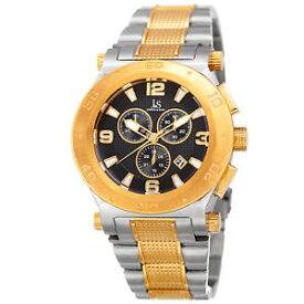【送料無料】mens joshua amp; sons jx104ttg chronograph date complication steel bracelet watch