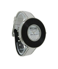 【送料無料】moschino mw0009 cover womens round analog white leather stainless steel watch