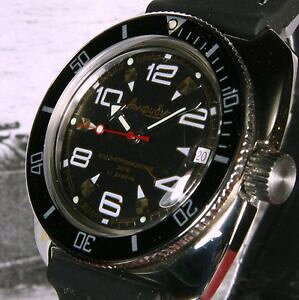 �y���������zvostok amphibian, amphibia custom russian dive watch, , boxed, uk seller