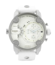 【送料無料】dlesel dz7265 little daddy white leather dualzone chronograph watch