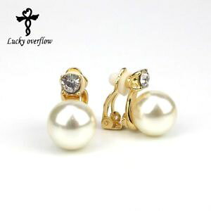 �y���������z�s�A�X�@�f�I�[�o�[�t���[�N���b�v���E���h�s�A�X�@as de65181 uberlauf trendy clip perlen ohrringe fur frauen runde