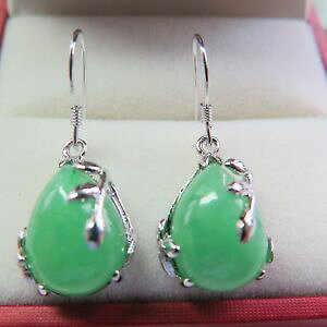 �y���������z�s�A�X�@���[�t�@�C���X�^�[�����O�V���o�[�O���[���q�X�C�s�A�X�@jlee fein 925 sterlingsilber heizbar grner jade lange ohrringe