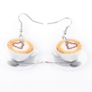 �y���������z�s�A�X�@�f�h���b�v�n�[�g�s�A�X�@as de61583 ei tropfen herz kaffee lange ohrringe eisen lebensmittel