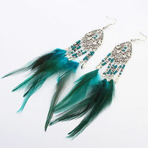 �y���������z�s�A�X�@�f���B���e�[�W�t�F�U�[�h���b�v�s�A�X�@as de59668 me boho vintage feder tropfen ohrringe fur frauen zink legierung geo